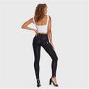 WRUP Denim - 3 Button High Waisted - Full Length - Black + Black Stitching