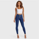 WRUP Denim - 3 Button High Waisted - Full Length - Dark Blue + Yellow Stitching