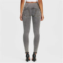 WRUP Denim - 3 Button High Waisted - Full Length - Grey + Yellow Stitching