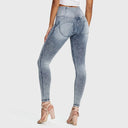 WRUP Denim - 3 Button High Waisted - Full Length - Stonewash