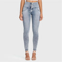 WRUP Denim - 3 Button High Waisted - Full Length - Stonewash