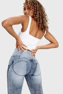 WRUP Denim - 3 Button High Waisted - Full Length - Stonewash