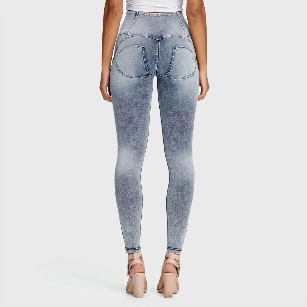 WRUP Denim - 3 Button High Waisted - Full Length - Stonewash