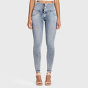 WRUP Denim - 3 Button High Waisted - Full Length - Stonewash