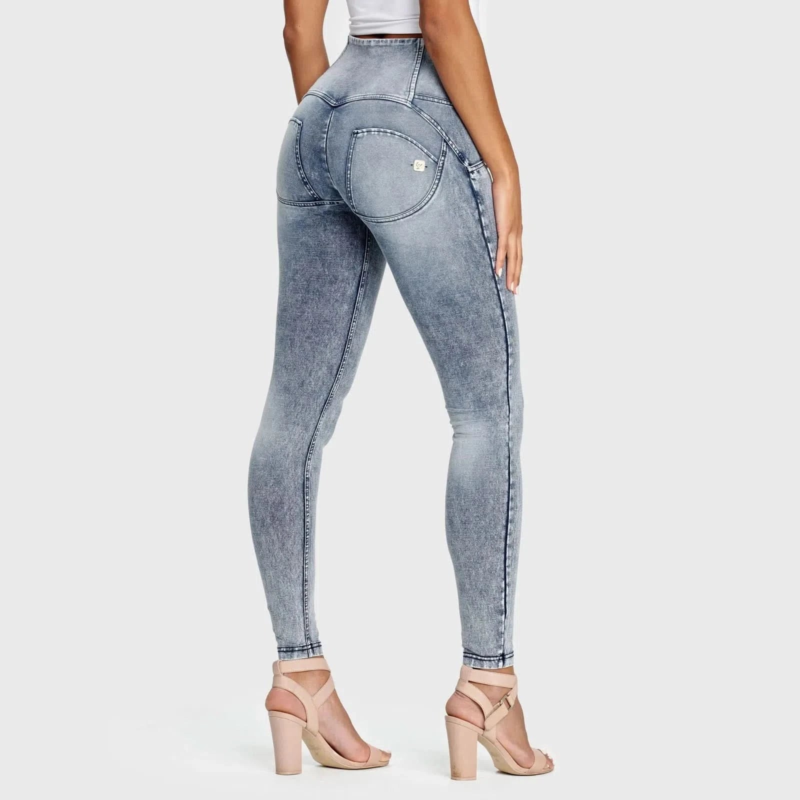 WRUP Denim - 3 Button High Waisted - Full Length - Stonewash 1