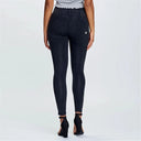 WRUP Denim - High Waisted - 7/8 Length - Black + Black Stitching