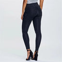 WRUP Denim - High Waisted - 7/8 Length - Black + Black Stitching