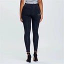 WRUP Denim - High Waisted - 7/8 Length - Black + Black Stitching