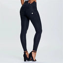 WRUP Denim - High Waisted - 7/8 Length - Black + Black Stitching