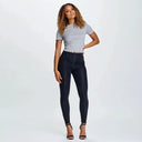 WRUP Denim - High Waisted - 7/8 Length - Black + Black Stitching