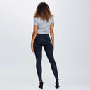 WRUP Denim - High Waisted - 7/8 Length - Black + Black Stitching