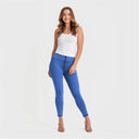 WRUP Denim - High Waisted - 7/8 Length - Cobalt Blue + Blue Stitching