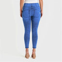 WRUP Denim - High Waisted - 7/8 Length - Cobalt Blue + Blue Stitching