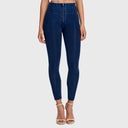 WRUP Denim - High Waisted - 7/8 Length - Dark Blue + Blue Stitching
