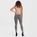 WRUP Denim - High Waisted - 7/8 Length - Grey + Yellow Stitching