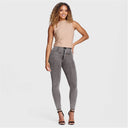 WRUP Denim - High Waisted - 7/8 Length - Grey + Yellow Stitching