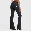 WRUP Denim - High Waisted - Bell Bottom Flare - Black + Black Stitching