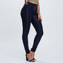 WRUP Denim - High Waisted - Full Length - Black + Black Stitching