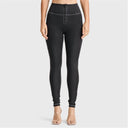 WRUP Denim - High Waisted - Full Length - Black + White Stitching