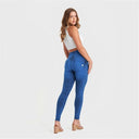 WRUP Denim - High Waisted - Full Length - Cobalt Blue + Blue Stitching