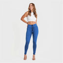 WRUP Denim - High Waisted - Full Length - Cobalt Blue + Blue Stitching