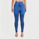 WRUP Denim - High Waisted - Full Length - Cobalt Blue + Blue Stitching