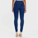 WRUP Denim - High Waisted - Full Length - Dark Blue + Blue Stitching