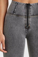 WRUP Denim - High Waisted - Full Length - Grey + Yellow Stitching
