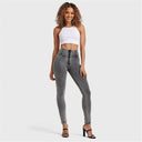 WRUP Denim - High Waisted - Full Length - Grey + Yellow Stitching