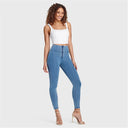 WRUP Denim - High Waisted - Full Length - Light Blue + Blue Stitching