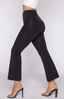 WRUP Denim - High Waisted - Kick Flare - Black + Black Stitching