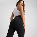 WRUP Denim - High Waisted - Super Flare - Black + Black Stitching