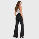 WRUP Denim - High Waisted - Super Flare - Black + Black Stitching