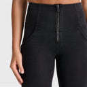 WRUP Denim - High Waisted - Super Flare - Black + Black Stitching