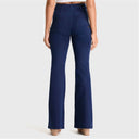 WRUP Denim - High Waisted - Super Flare - Dark Blue + Blue Stitching