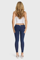 WRUP Denim - Low Rise - Petite Length - Dark Blue + Blue Stitching