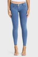 WRUP Denim - Low Rise - Full Length - Light Blue + Yellow Stitching