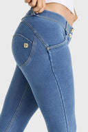 WRUP Denim - Low Rise - Full Length - Light Blue + Yellow Stitching