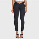 WRUP Denim - Mid Rise - 7/8 Length - Black + Black Stitching