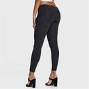 WRUP Denim - Mid Rise - 7/8 Length - Black + Black Stitching