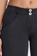 WRUP Denim - Mid Rise - 7/8 Length - Black + Black Stitching