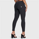 WRUP Denim - Mid Rise - 7/8 Length - Black + Black Stitching