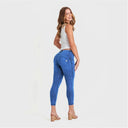 WRUP Denim - Mid Rise - 7/8 Length - Cobalt Blue + Blue Stitching