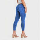 WRUP Denim - Mid Rise - 7/8 Length - Cobalt Blue + Blue Stitching