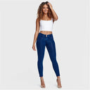 WRUP Denim - Mid Rise - 7/8 Length - Dark Blue + Blue Stitching