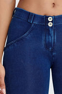 WRUP Denim - Mid Rise - 7/8 Length - Dark Blue + Blue Stitching