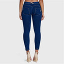 WRUP Denim - Mid Rise - 7/8 Length - Dark Blue + Yellow Stitching