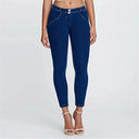 WRUP Denim - Mid Rise - 7/8 Length - Dark Blue + Yellow Stitching