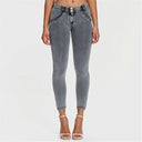 WRUP Denim - Mid Rise - 7/8 Length - Grey + Yellow Stitching