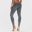 WRUP Denim - Mid Rise - 7/8 Length - Grey + Yellow Stitching